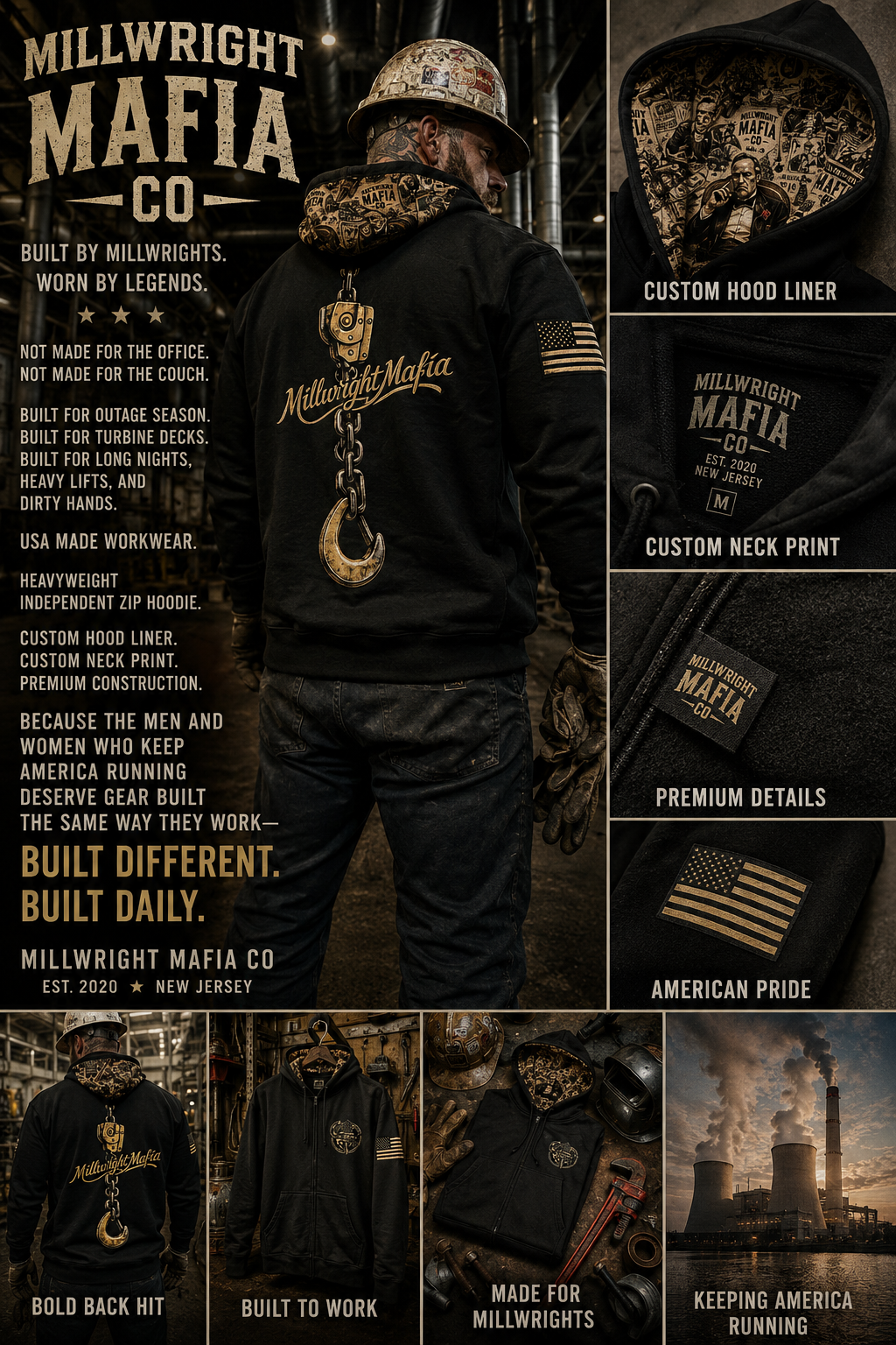 Millwright Mafia CO Zip Heavyweight Hoodie