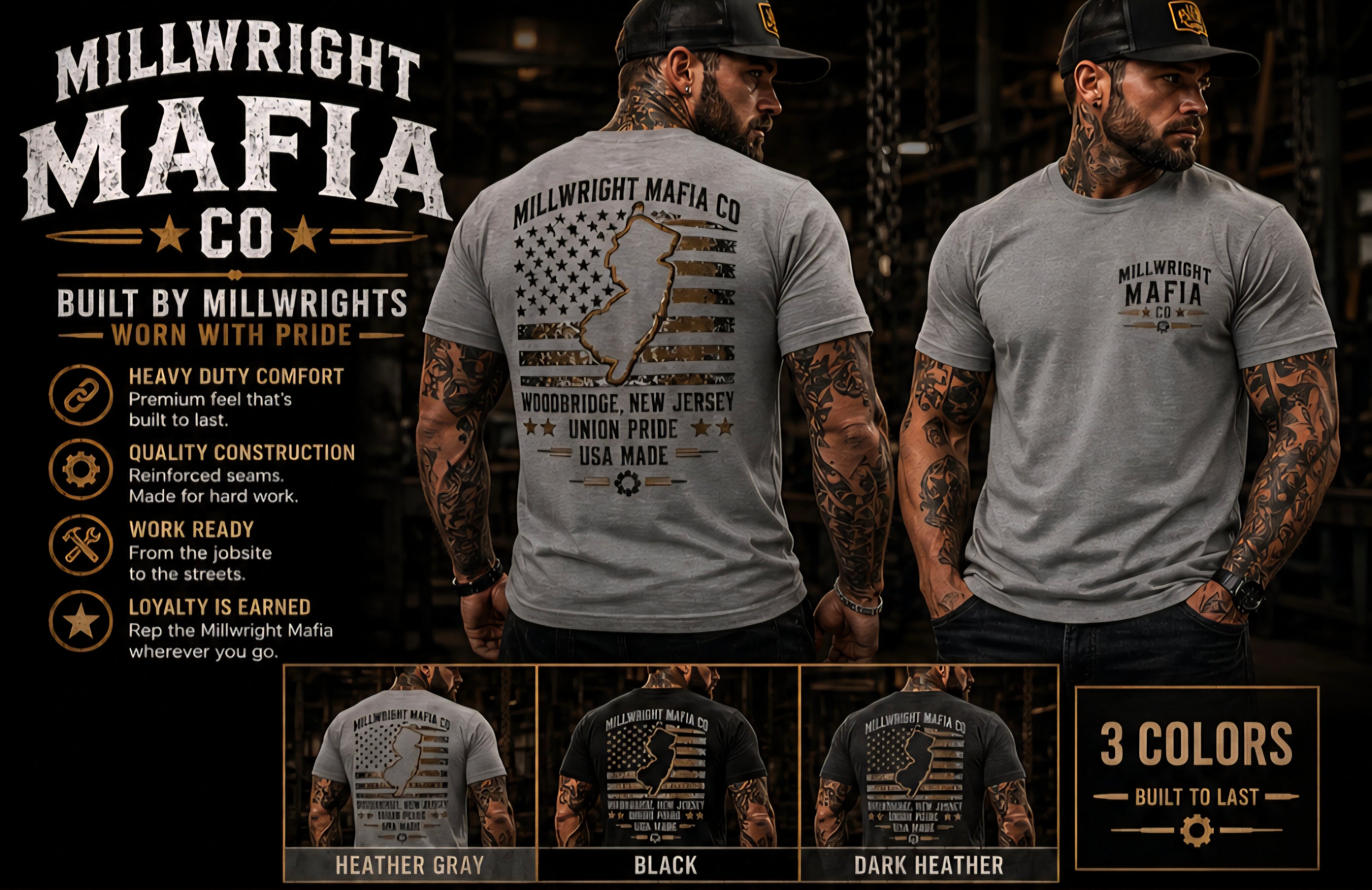 Unisex 50/50 Fine Tee Millwright Mafia CO
