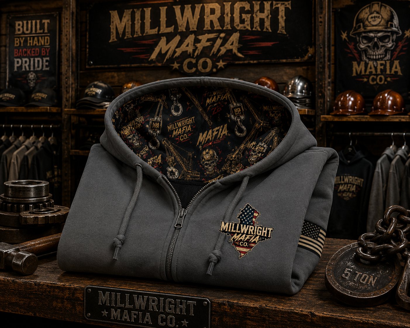 Millwright Mafia CO Zip Heavyweight Hoodie